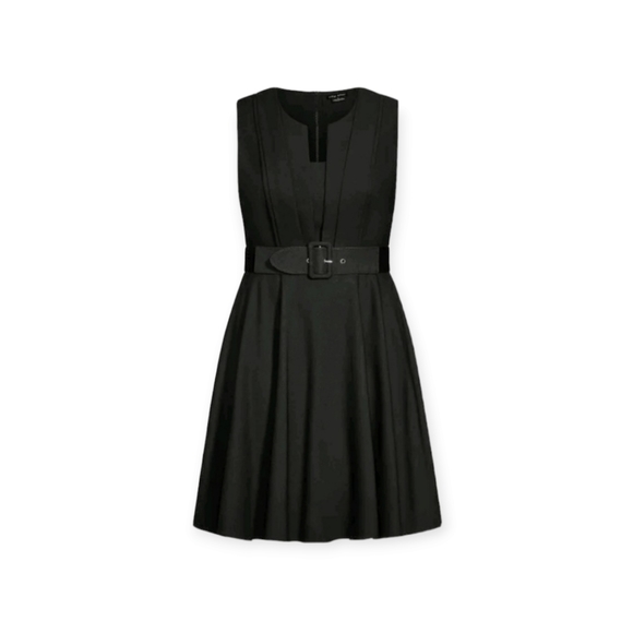 City Chic dress black size 14 (plus size XS) knee length flare - Picture 2 of 14